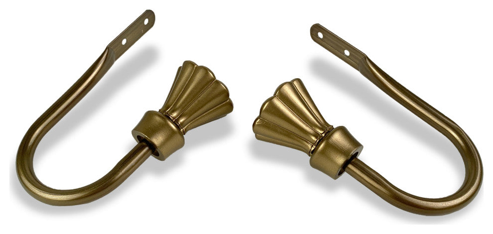 Pasha Curtain Holdback Pair, Antique Brass