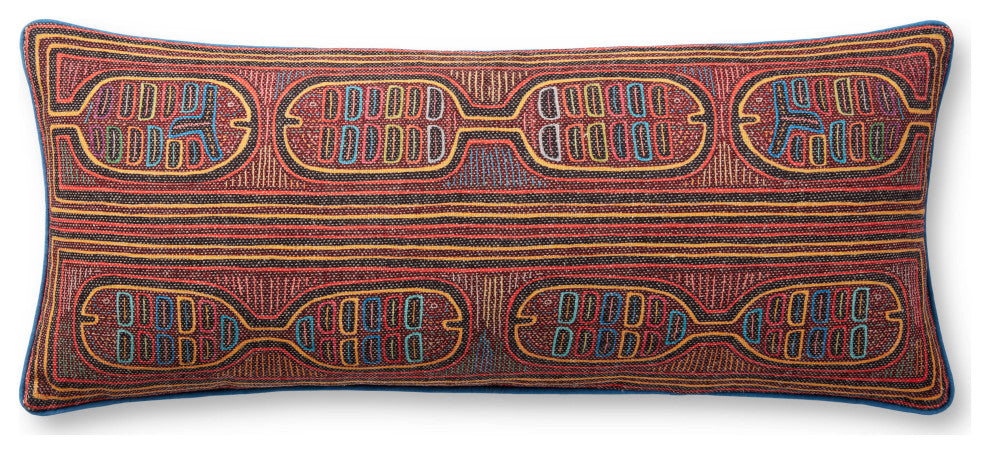 Loloi PLL0107 Berry / Multi 13'' x 35'' Cover, Poly Pillow