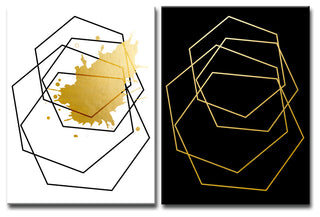 Wall Decor 'Gilt Mod III' in ArtPlexi, 30"x20" 2-Panels