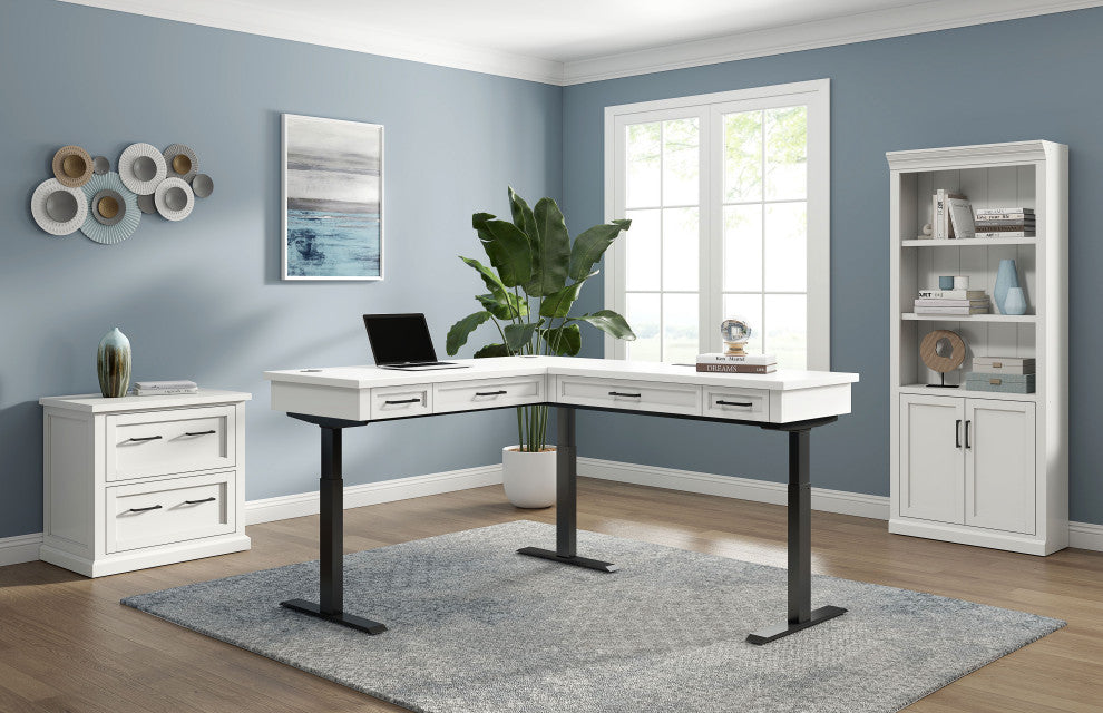 Modern Wood Lateral File Office Lateral File Storage Fully Assembled White