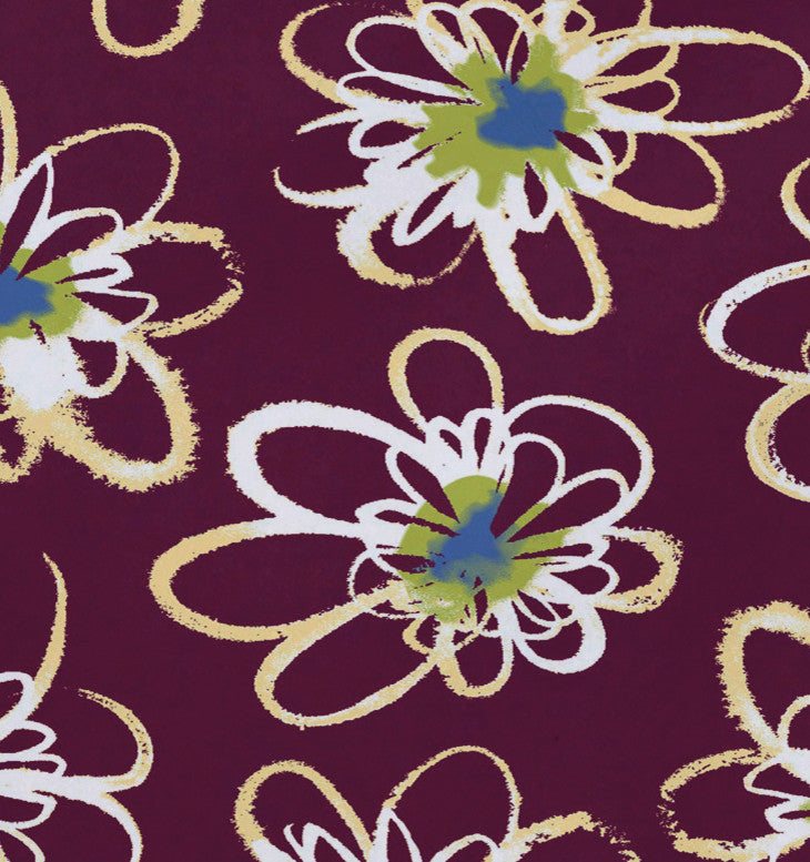 18"x14" Penelope Floral, Geometric Print Placemat, Purple, Set of 4
