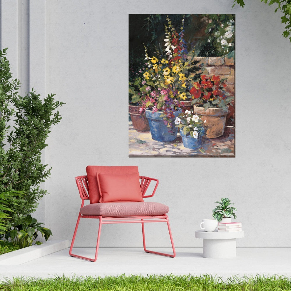 Blue Pots Outdoor Art, 30"x40"