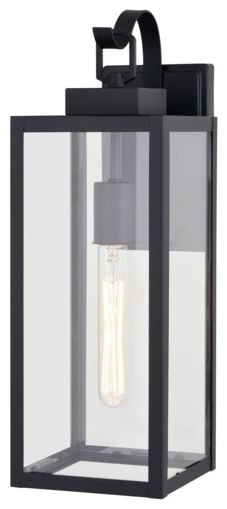 Clinton One Light Outdoor Wall Mount in Matte Black