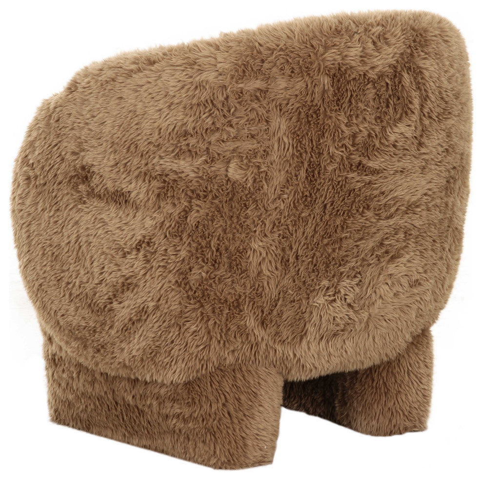 Kiki Vegan Shearling Accent Chair, Taupe