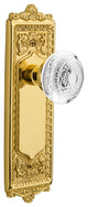 Egg and Dart Plate Privacy Crystal Egg and Dart Knob, Polished Brass, 2.375"