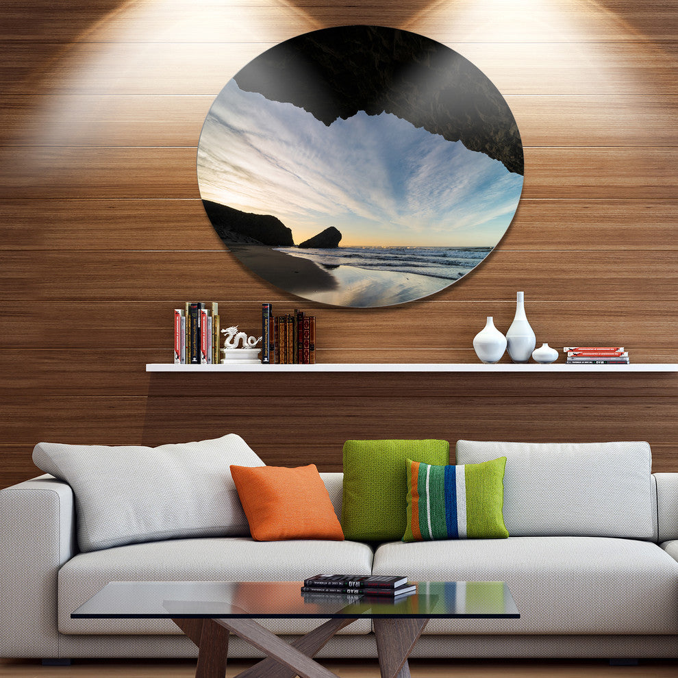 Monsul Beach During Sunset, Seashore Disc Metal Wall Art, 11"