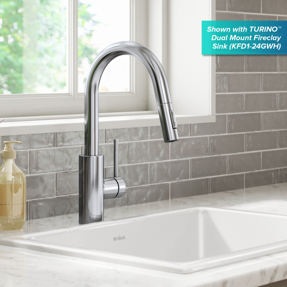 Oletto Pull-Down 1-Hole Kitchen Faucet, Chrome, Model Kpf-2620ch