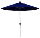 9' Aluminum Umbrella Auto Tilt Bronze, True Blue