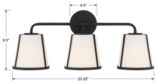 Fulton 3 Light Black Bathroom Vanity