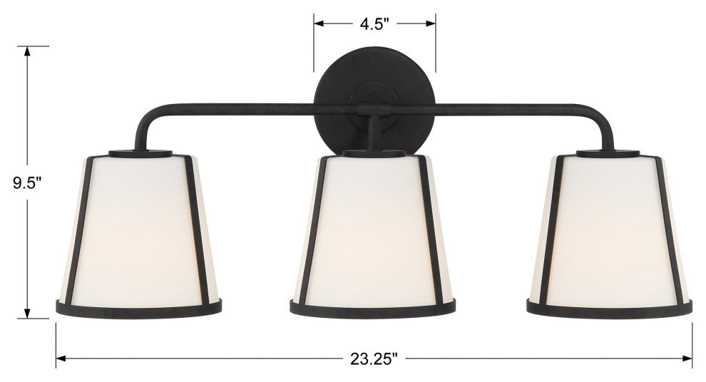 Fulton 3 Light Black Bathroom Vanity