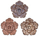 Set of Three Distressed Metal Flower Wall Decor