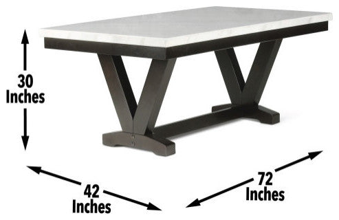 Finley White Marble Top Dining Table