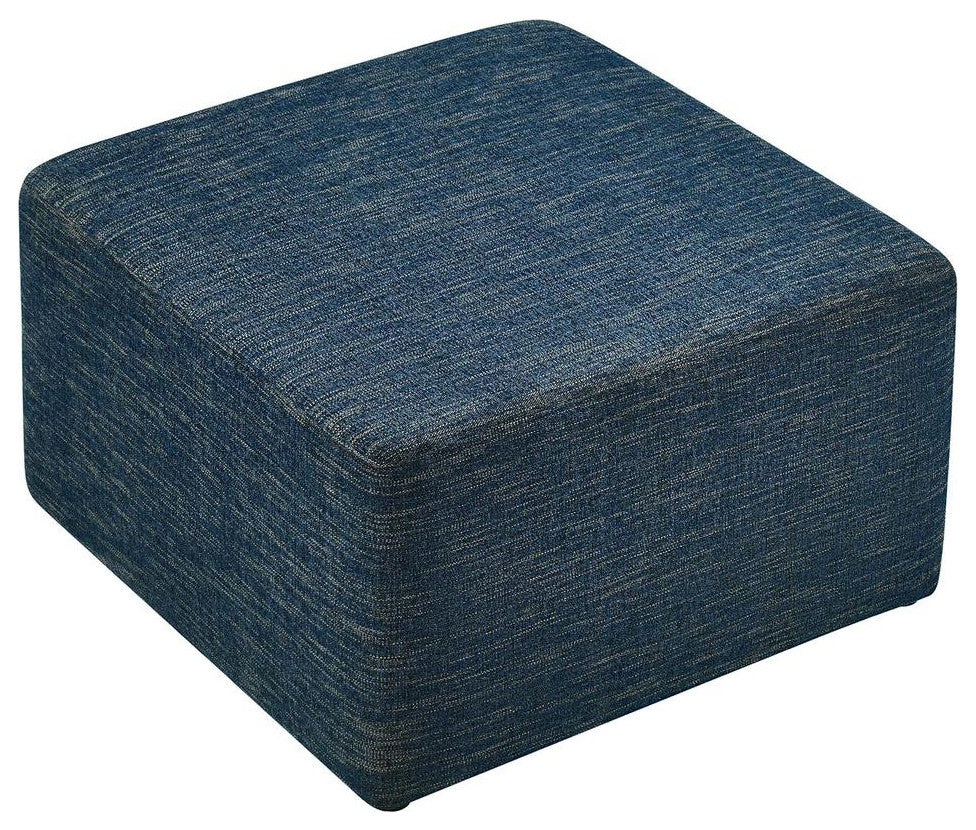 Callum Large 28 Square Woven Heathered Fabric Upholstered Ottoman