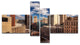 Amazing Urban City With Skyline, Extra Large Canvas Art Print, 60"x32", 4 panels