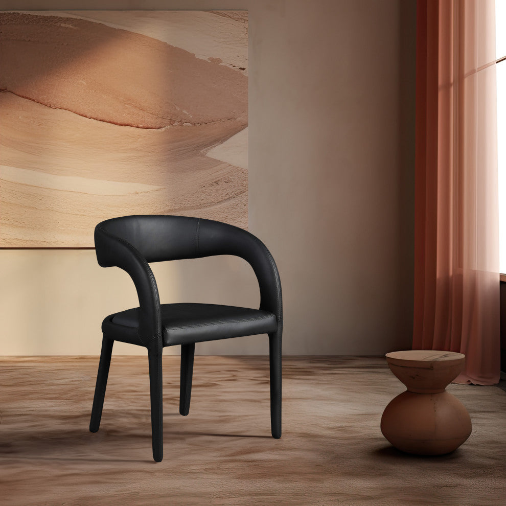 Meridian Furniture Sylvester Faux Leather Dining Chair, Black