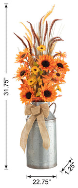 39.75"H Fall Sunflower Leaf Potted Tree