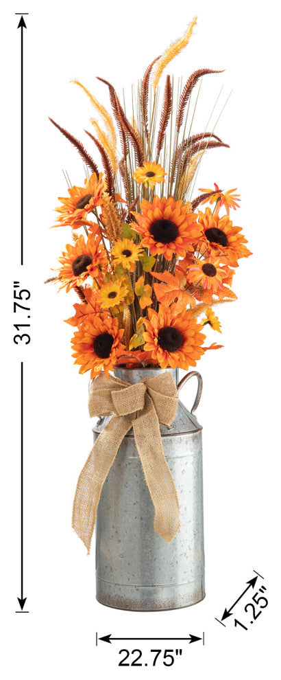 39.75"H Fall Sunflower Leaf Potted Tree