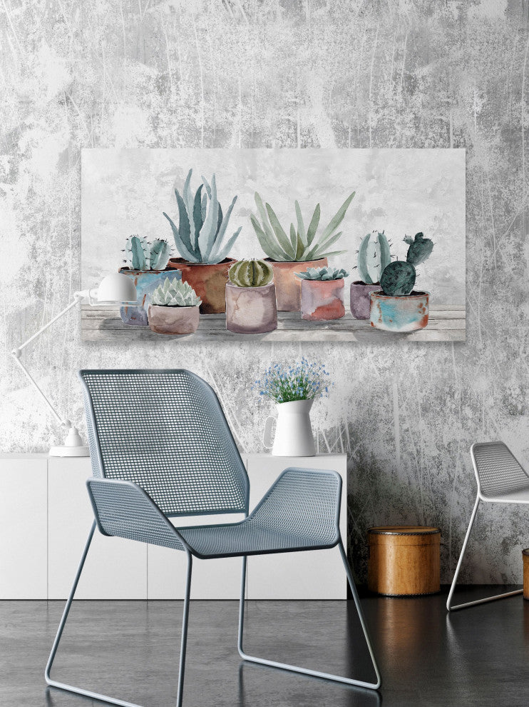 "Healthy Succulents" Painting Print on Wrapped Canvas