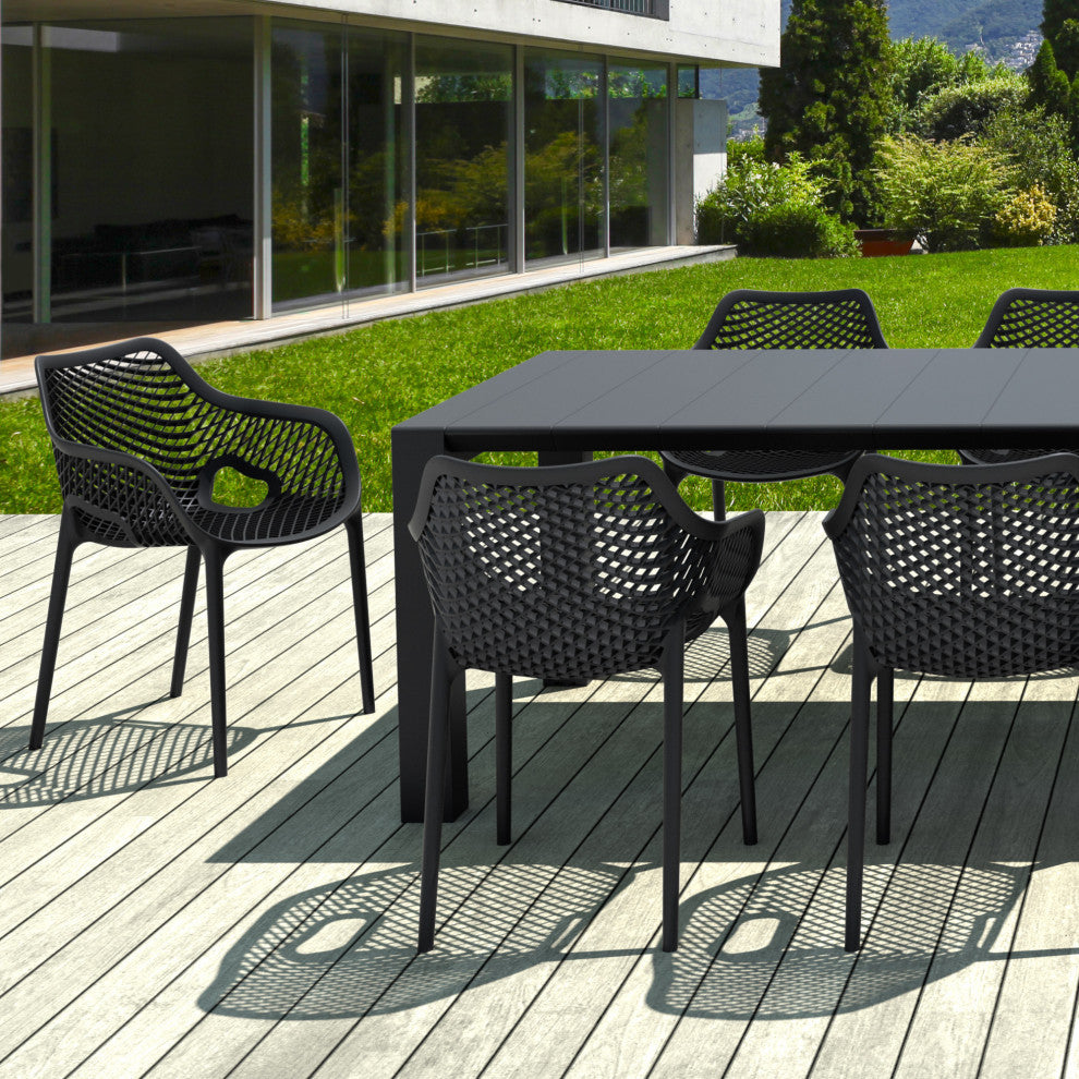 Air XL Extension Dining Set 11-Piece Black