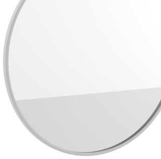 Julianne Round Metal Framed Wall Mirror, Silver, 30"
