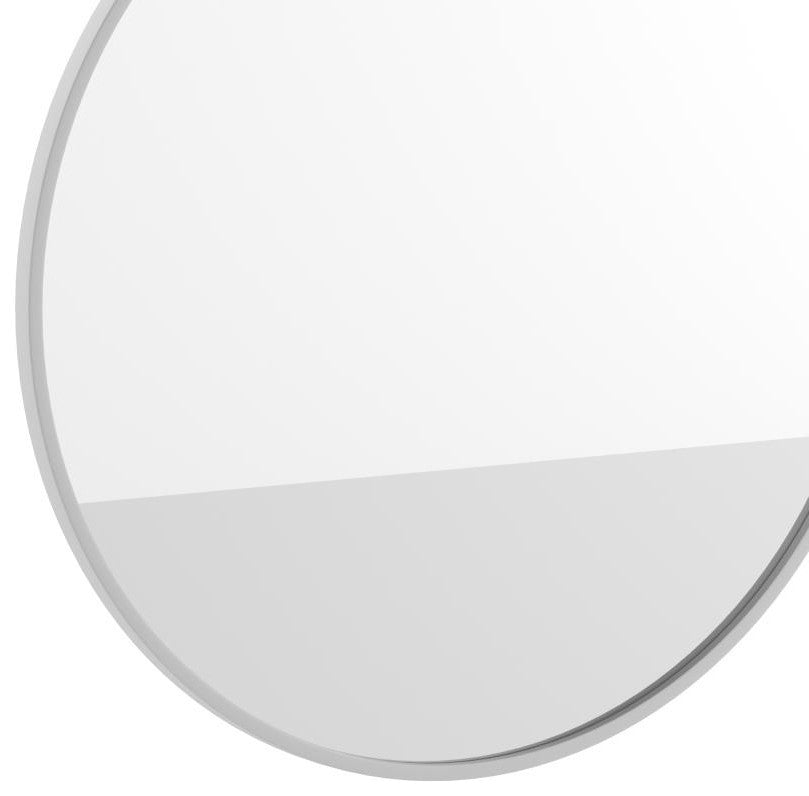 Julianne Round Metal Framed Wall Mirror, Silver, 30"