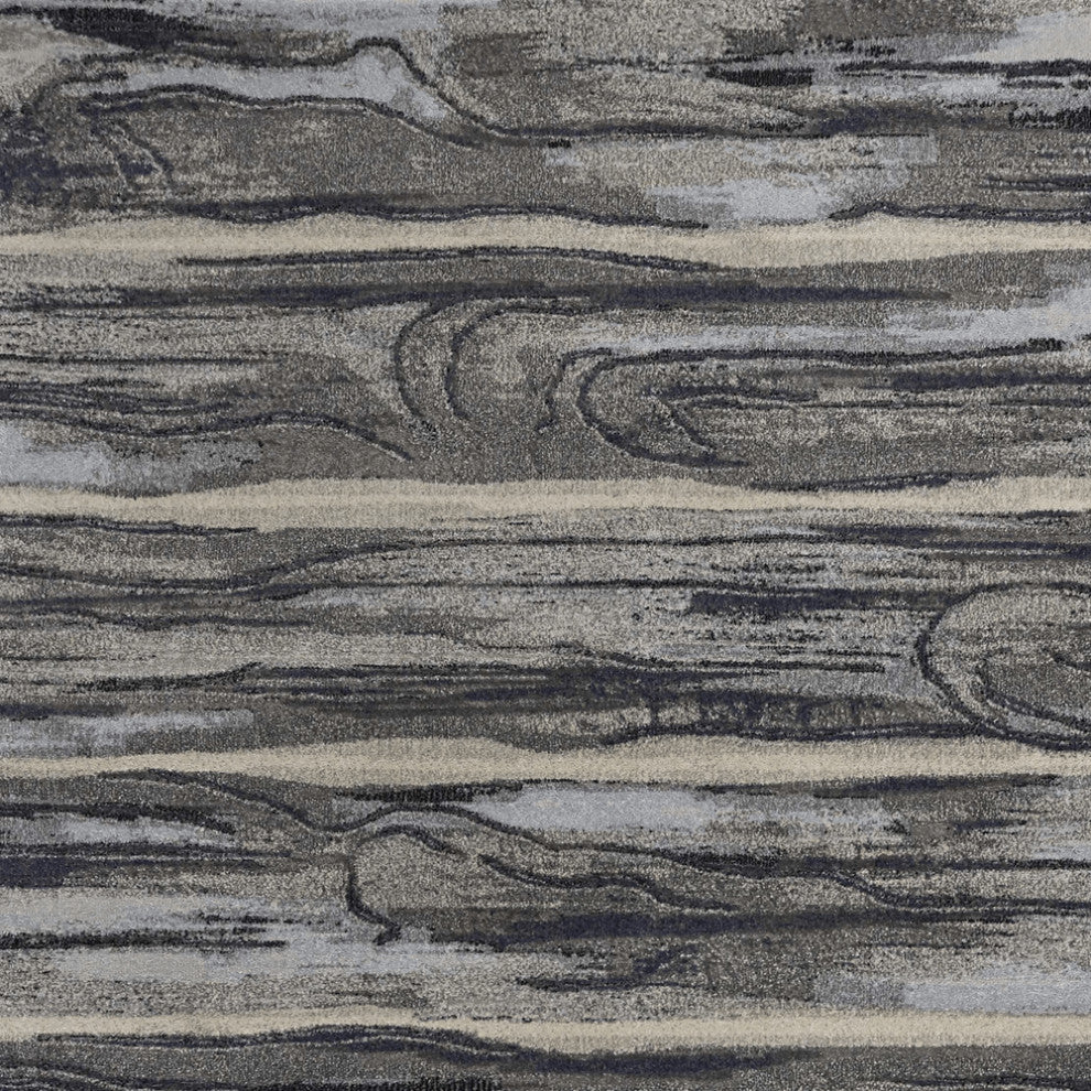 6'' X 9'' Grey Abstract Wood Design Indoor Area Rug