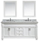 Hudson 72" Double Sink Vanity Set, White With White Carrara Marble Countertop