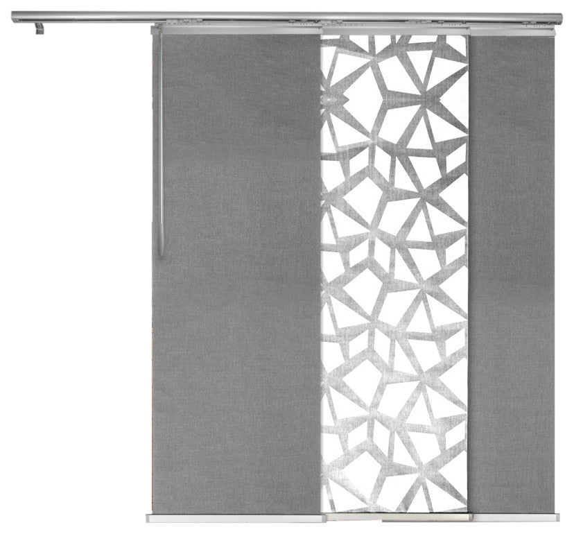 Scattered-Argentine Panel Track Room Divider Vertical Blinds 94"Hx36-66"W