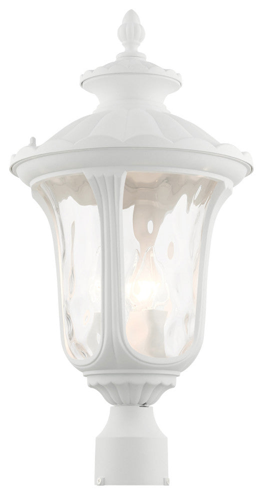 Textured White Traditional, Victorian, Sculptural, Outdoor Post Top Lantern