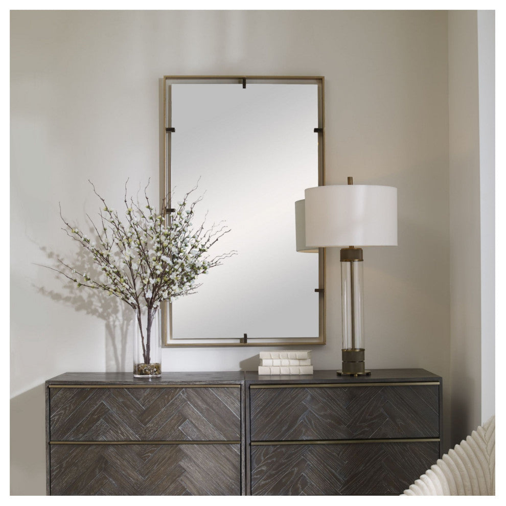 Uttermost 09754 Egon 29-7/8" W x 50" H Rectangular Framed - Warm Gold / Bronze