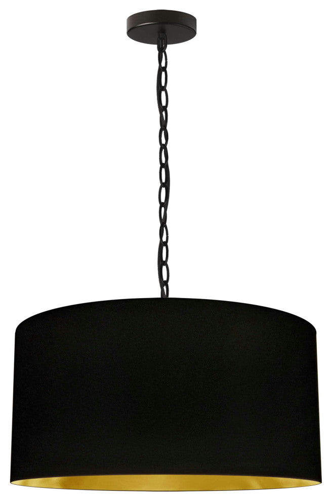 1 Light Medium Braxton Black Pendant w/ Black/Gold Shade