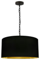 1 Light Medium Braxton Black Pendant w/ Black/Gold Shade
