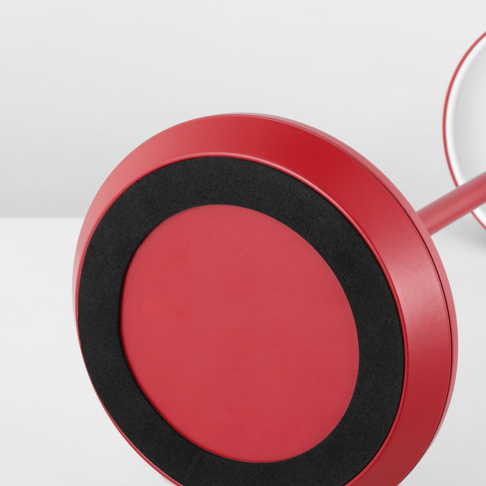 Mena 1-Light Modern Rechargeable Table Lamp, Dark Red