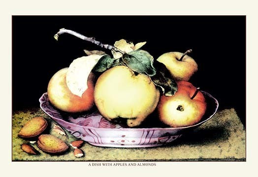 A Dish with Apples and Almonds- Gallery Wrapped Canvas Art 28" x 42"