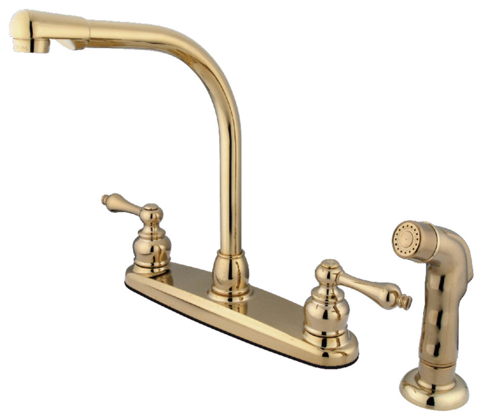 Kingston Brass Centerset Kitchen Faucet, Polished Brass
