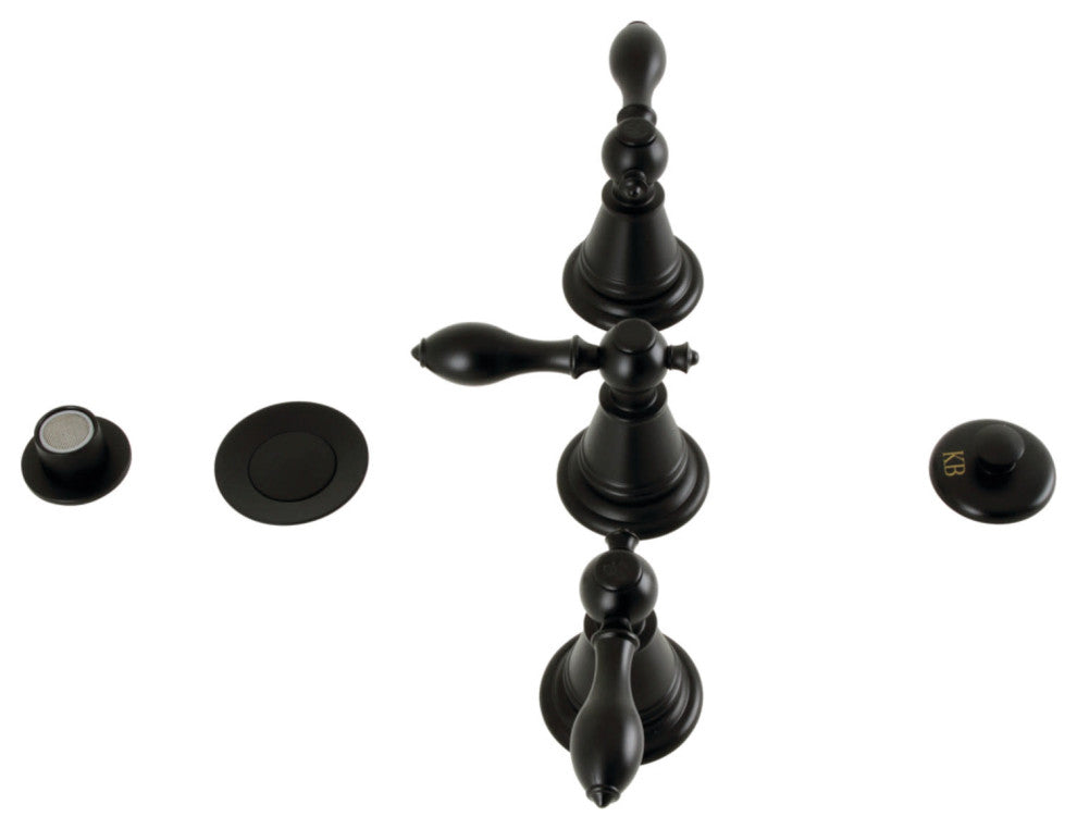 Kingston Brass KB32.AL Victorian 1.5 GPM Widespread Bidet Faucet - Matte Black