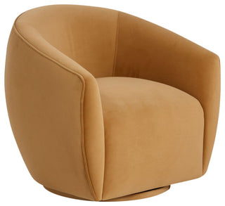 Jordan Velvet Swivel Chair, Tan