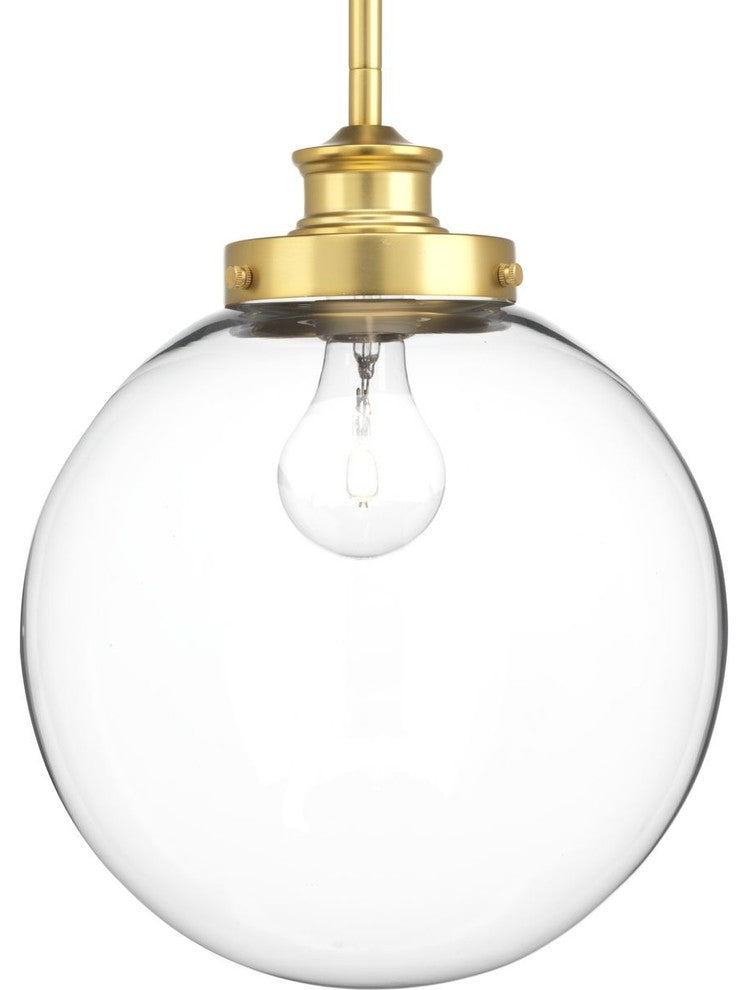 Progress Lighting 1-100W Medium Pendant, Natural Brass