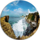Rocky Beach On The Sumba Island, Seascape Round Metal Wall Art, 36"
