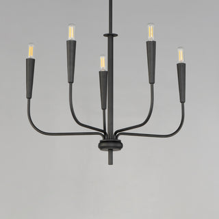 Maxim 24815 Vela 5 Light 24"W Abstract Chandelier - Black