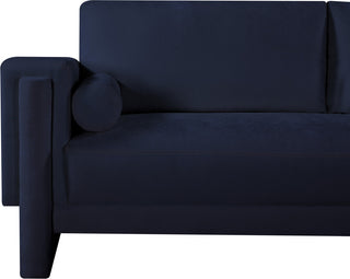 Madeline Chenille Fabric Upholstered Chair, Navy, Loveseat
