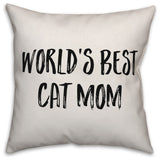 World's Best Cat Mom, Throw Pillow, 18"x18"