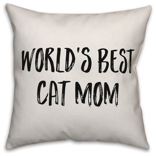 World's Best Cat Mom, Throw Pillow, 18"x18"