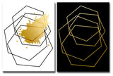 Wall Decor 'Gilt Mod III' in ArtPlexi, 20"x16" 2-Panels
