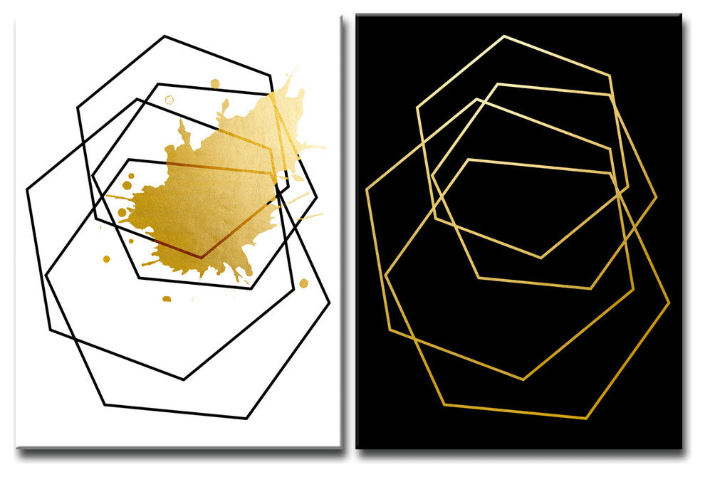Wall Decor 'Gilt Mod III' in ArtPlexi, 20"x16" 2-Panels