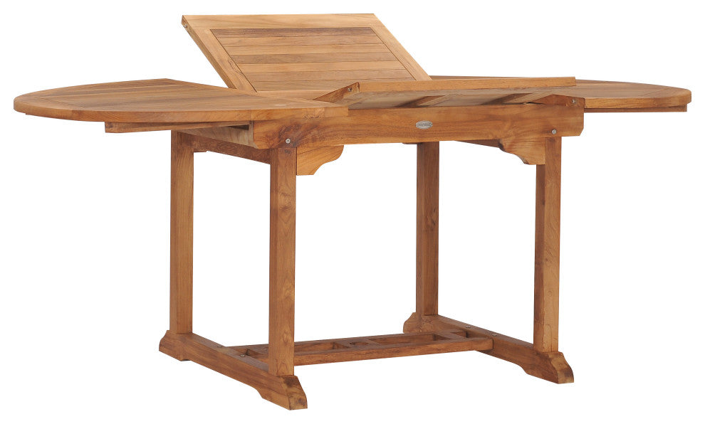 Teak Wood Orleans Round Outdoor Patio Extension Dining Table