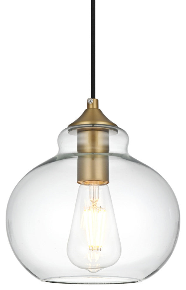 Elegant Lighting LD2245 Destry 8"W Mini Pendant - Satin Gold