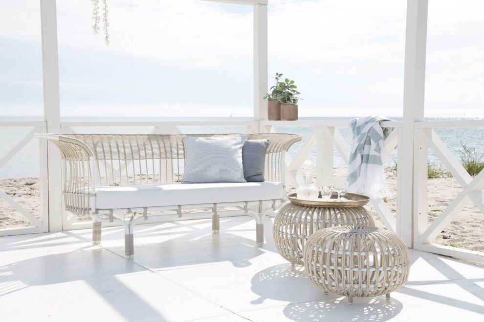 Franco Albini Belladonna Exterior Sofa Dove White, White Canvas Cushion