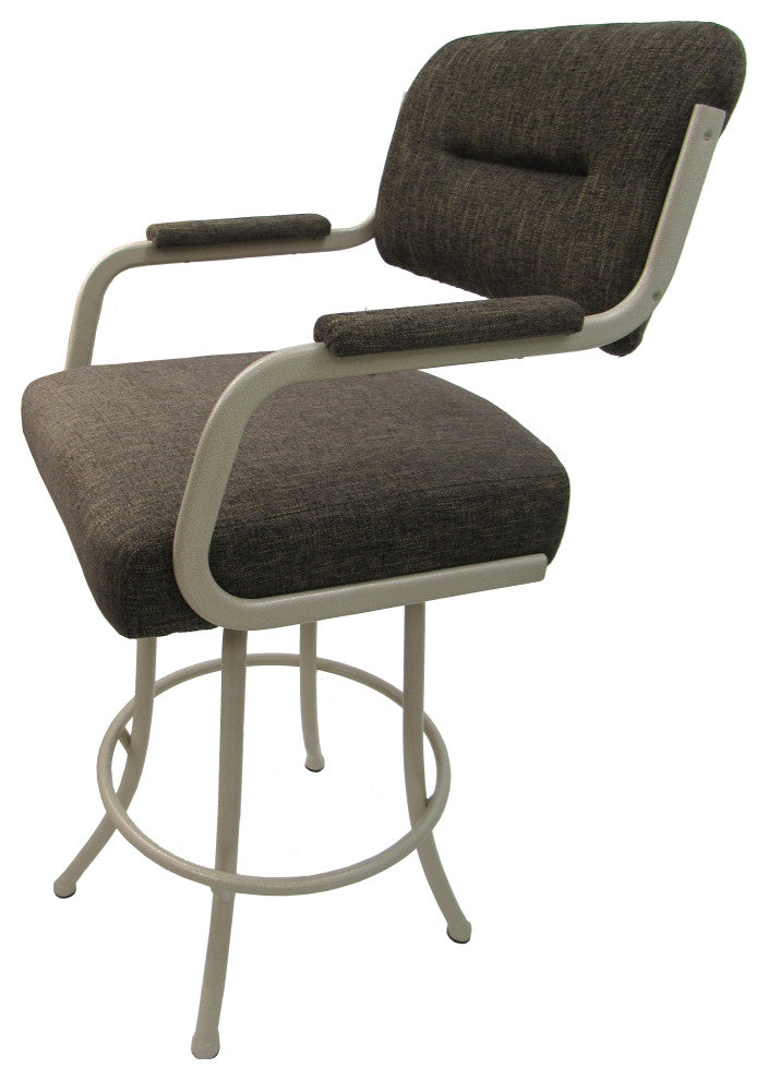 Swivel Counter Metal Bar Stool, Sanora Brown - Beige, 26"