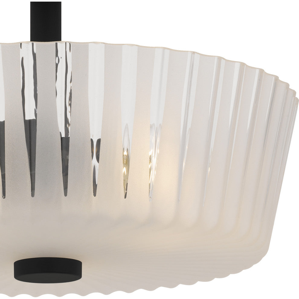 Quoizel RAY1716 Gray 3 Light 16"W Semi-Flush Ceiling Fixture - Matte Black